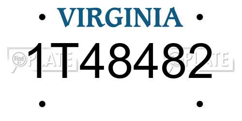 1T48482 Virginia License Plate