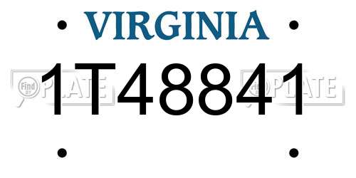1T48841 Virginia License Plate