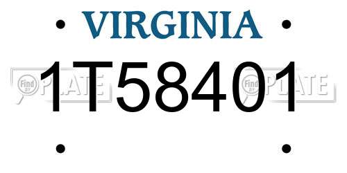 1T58401 Virginia License Plate
