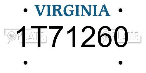 1T71260 Virginia License Plate