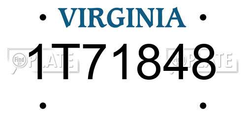 1T71848 Virginia License Plate