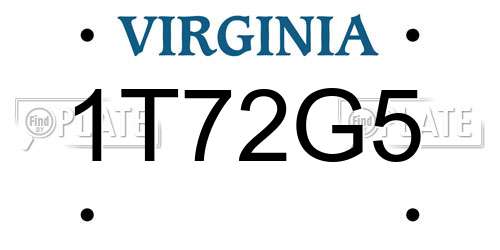 1T72G5 Virginia License Plate
