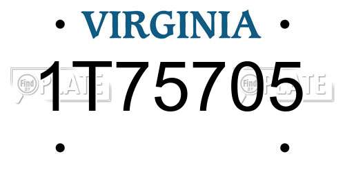 1T75705 Virginia License Plate
