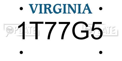 1T77G5 Virginia License Plate