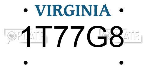 1T77G8 Virginia License Plate
