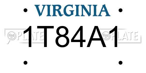 1T84A1 Virginia License Plate