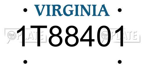 1T88401 Virginia License Plate
