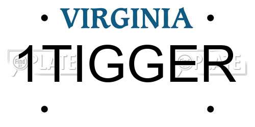 1TIGGER Virginia License Plate