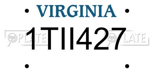 1TII427 Virginia License Plate