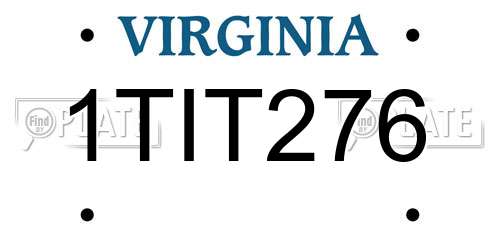 1TIT276 Virginia License Plate