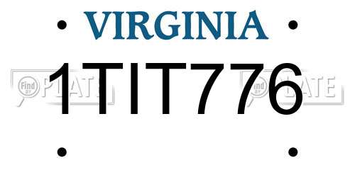 1TIT776 Virginia License Plate