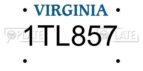1TL857 Virginia License Plate