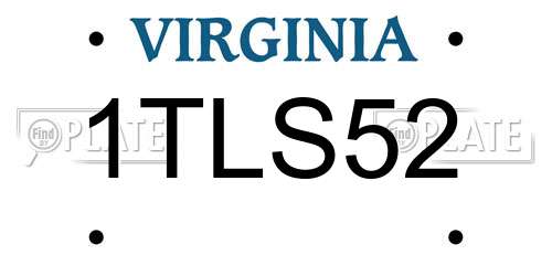 1TLS52 Virginia License Plate