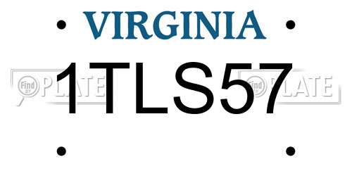 1TLS57 Virginia License Plate
