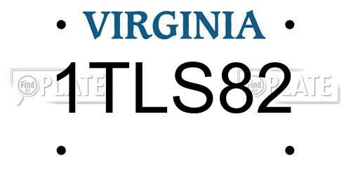 1TLS82 Virginia License Plate