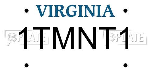1TMNT1 Virginia License Plate