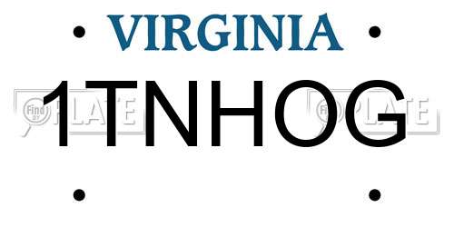 1TNHOG Virginia License Plate