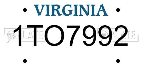 1TO7992 Virginia License Plate