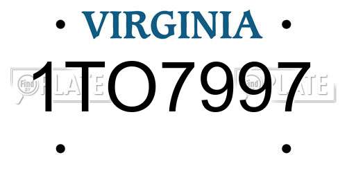 1TO7997 Virginia License Plate