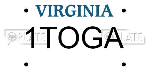 1TOGA Virginia License Plate