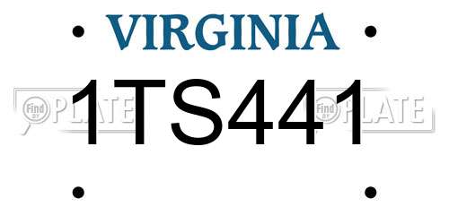 1TS441 Virginia License Plate