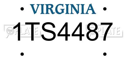 1TS4487 Virginia License Plate