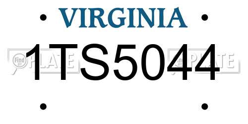 1TS5044 Virginia License Plate
