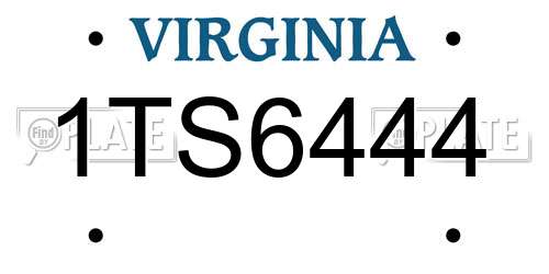 1TS6444 Virginia License Plate