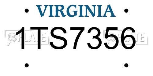 1TS7356 Virginia License Plate