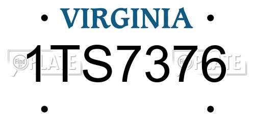 1TS7376 Virginia License Plate