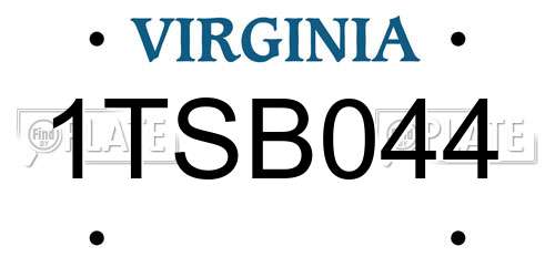 1TSB044 Virginia License Plate