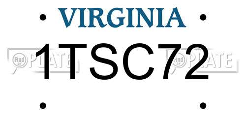 1TSC72 Virginia License Plate