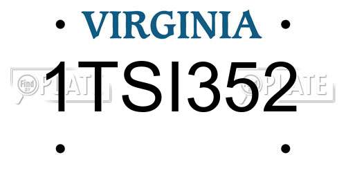 1TSI352 Virginia License Plate