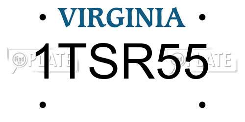 1TSR55 Virginia License Plate