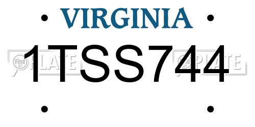 1TSS744 Virginia License Plate