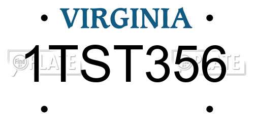 1TST356 Virginia License Plate