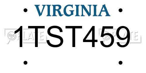 1TST459 Virginia License Plate