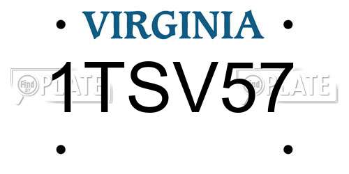 1TSV57 Virginia License Plate
