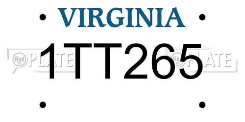 1TT265 Virginia License Plate