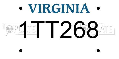 1TT268 Virginia License Plate