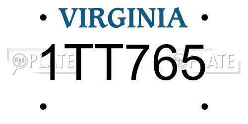 1TT765 Virginia License Plate