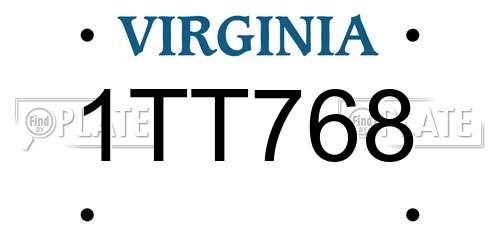 1TT768 Virginia License Plate