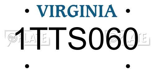 1TTS060 Virginia License Plate