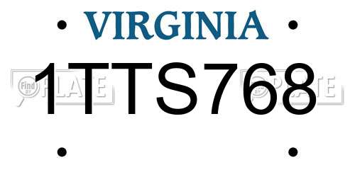 1TTS768 Virginia License Plate
