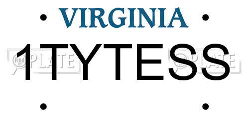 1TYTESS Virginia License Plate