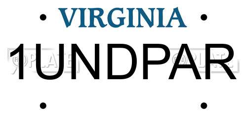 1UNDPAR Virginia License Plate