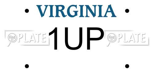 1UP Virginia License Plate