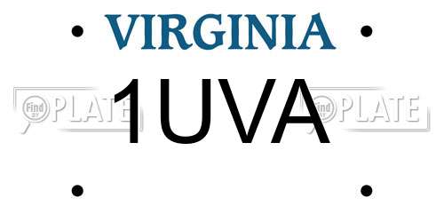1UVA Virginia License Plate