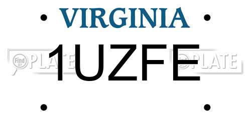 1UZFE Virginia License Plate