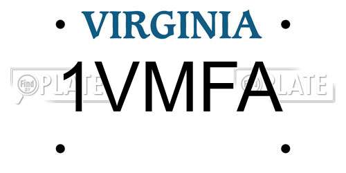 1VMFA Virginia License Plate